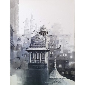 Zahid Ashraf, 18 x 24 inch, Acrylic on Canvas, Cityscape Painting, AC-ZHA-089